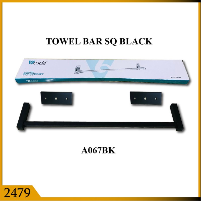 TOWEL BAR SQ BLK (2479)